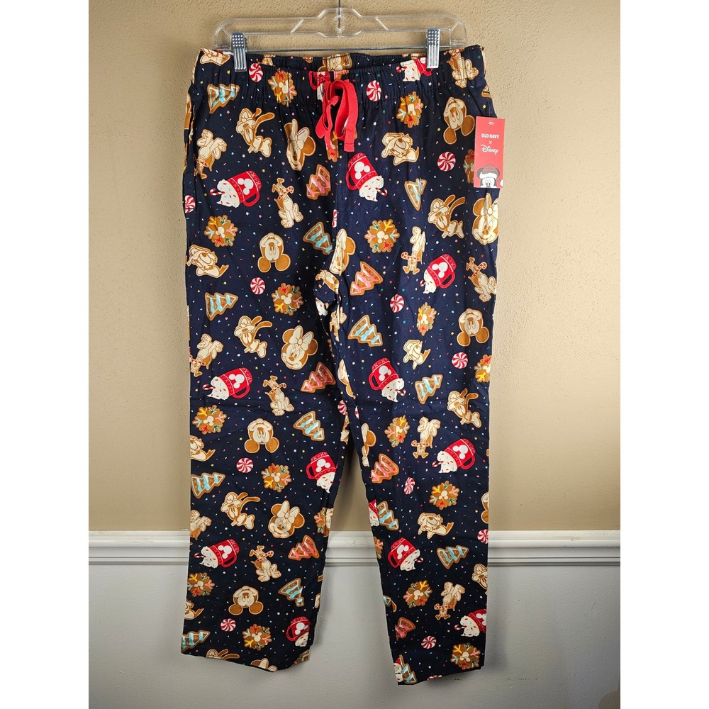 NWT Disney X Old Navy Womens Mickey Mouse Christmas Pajama Sleep Pants Large